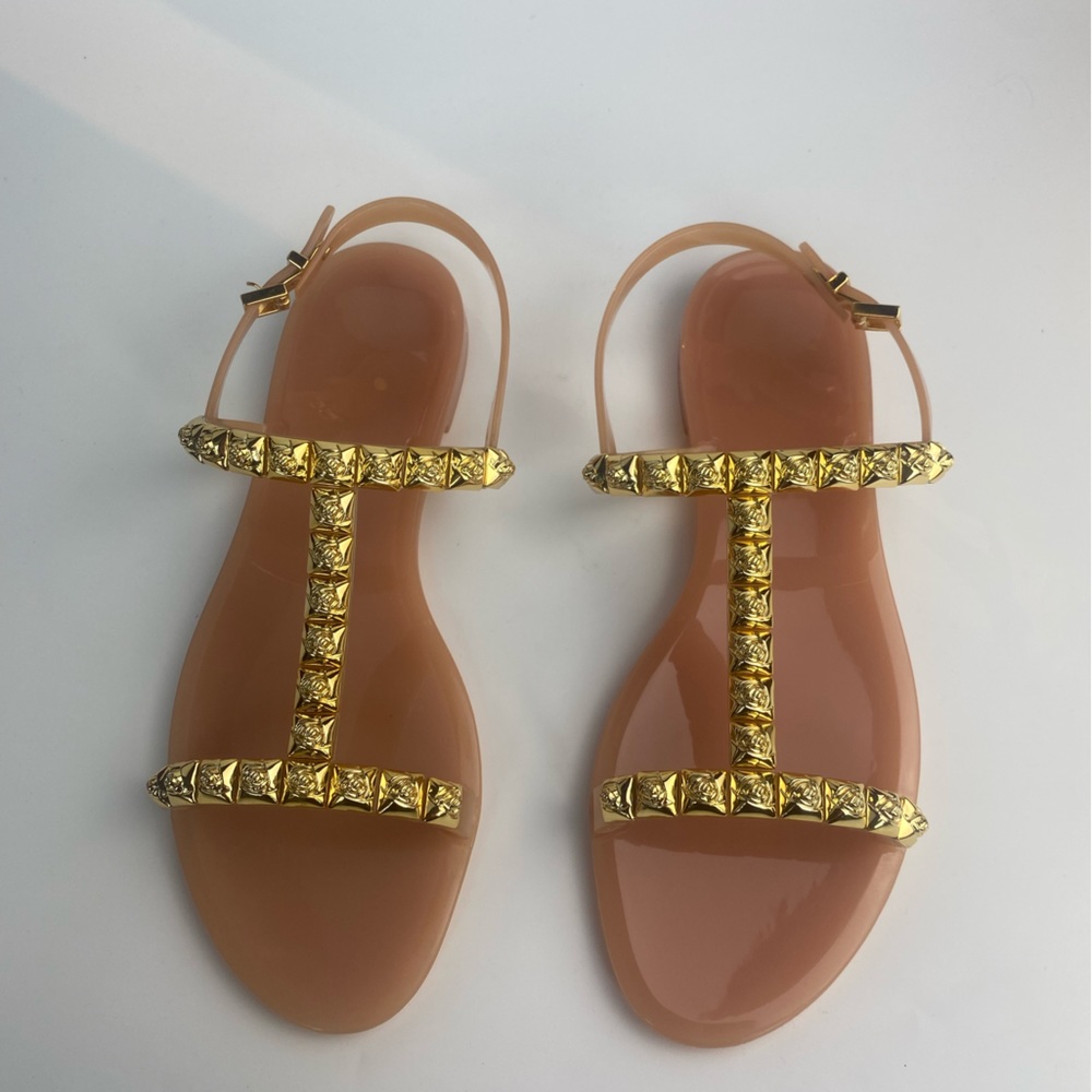 Stuart Weitzman Jelly Rose Stud Sandals